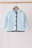 Blue gingham jacket Aaria Tees