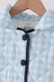 Blue gingham jacket Aaria Tees