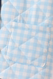 Blue gingham jacket Aaria Tees