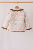 Sage floral ruffle jacket Aaria Tees