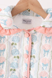 Blue hydrangea ruffle jacket Aaria Tees