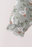 Grey goose applique ruffle bubble Aaria Tees