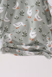 Grey goose applique ruffle bubble Aaria Tees