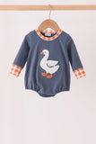 Navy goose applique bubble Aaria Tees
