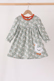 Grey goose applique ruffle dress Aaria Tees