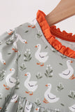 Grey goose applique ruffle dress Aaria Tees