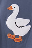 Navy goose applique gingham pants set - Aaria Tees Aaria Tees