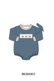 Teal cotton embroidery gingham bubble Aaria Tees