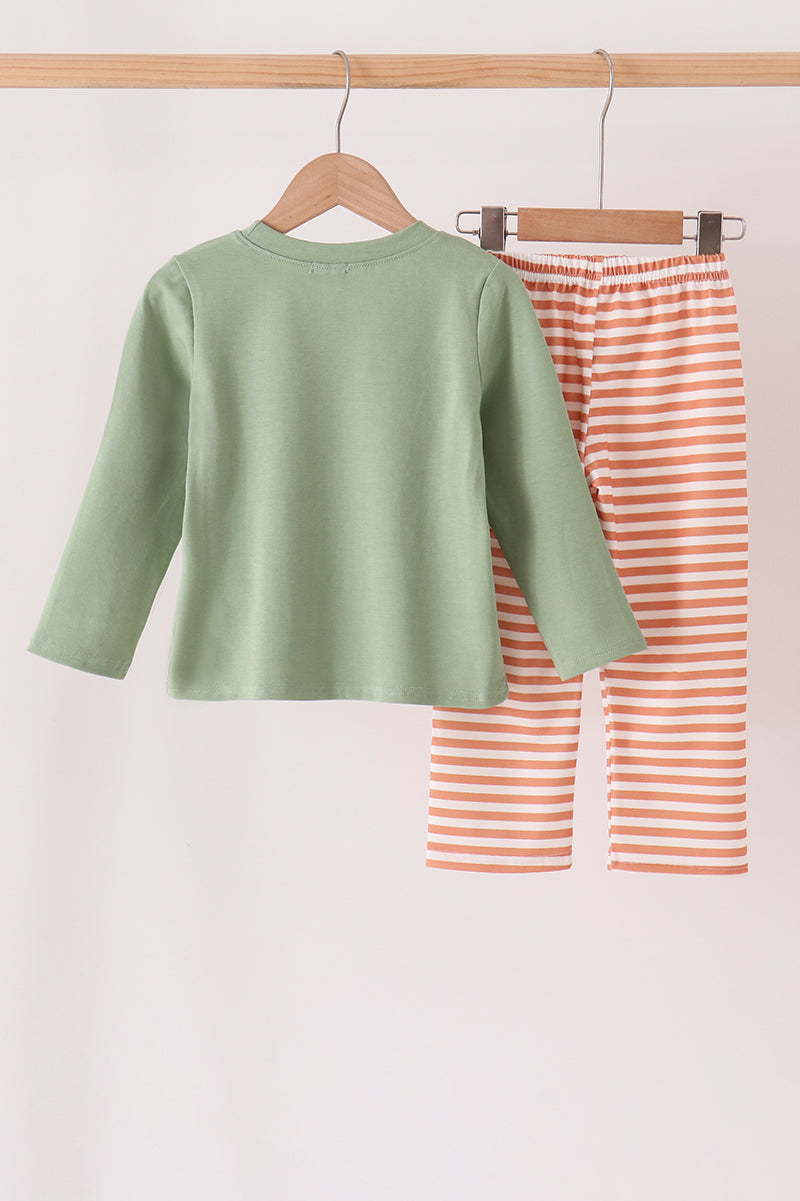 Sage Reindeer Applique Stripe Pants Set - Aaria Tees Aaria Tees