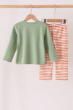 Sage Reindeer Applique Stripe Pants Set - Aaria Tees Aaria Tees