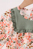 Green floral ruffle bloomer set Aaria Tees