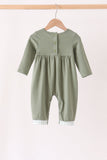 Green Solid Romper Aaria Tees