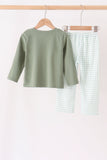 Green Gingham Pants Set Aaria Tees