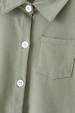 Green Pocket Button Down Shirt Aaria Tees