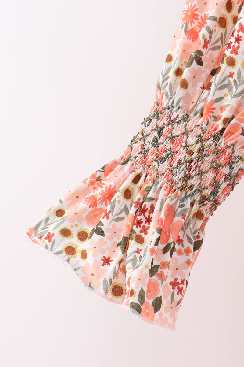 Floral smocked mom dress - Aaria Tees Aaria Tees