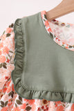Green Floral Ruffle Dress Aaria Tees