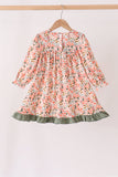 Green Floral Ruffle Dress Aaria Tees