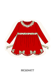 Red Bow Ruffle dress Aaria Tees