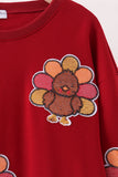 Rust turkey sequin mom&me top - Aaria Tees Aaria Tees