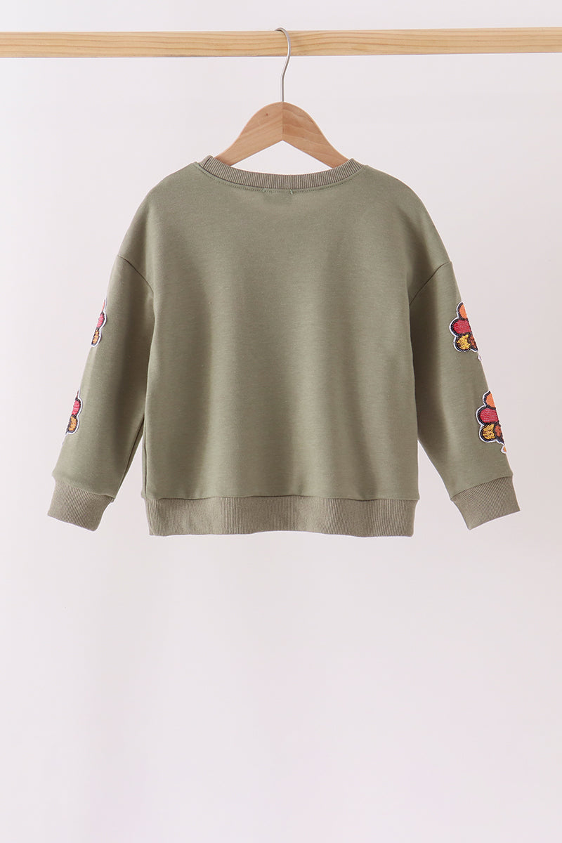 Green turkey sequin mom&me top - Aaria Tees Aaria Tees