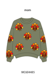 Green turkey sequin mom&me top Aaria Tees