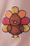 Khaki turkey sequin mom top - Aaria Tees Aaria Tees