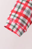 Green merry christmas embroidery plaid pants set - Aaria Tees Aaria Tees