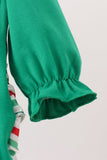Green christmas tree bow applique ruffle bubble Aaria Tees