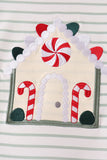 Red gingerbread house applique stripe ruffle pants set Aaria Tees