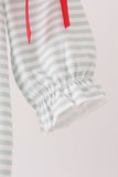 Sage santa applique stripe romper - Aaria Tees Aaria Tees