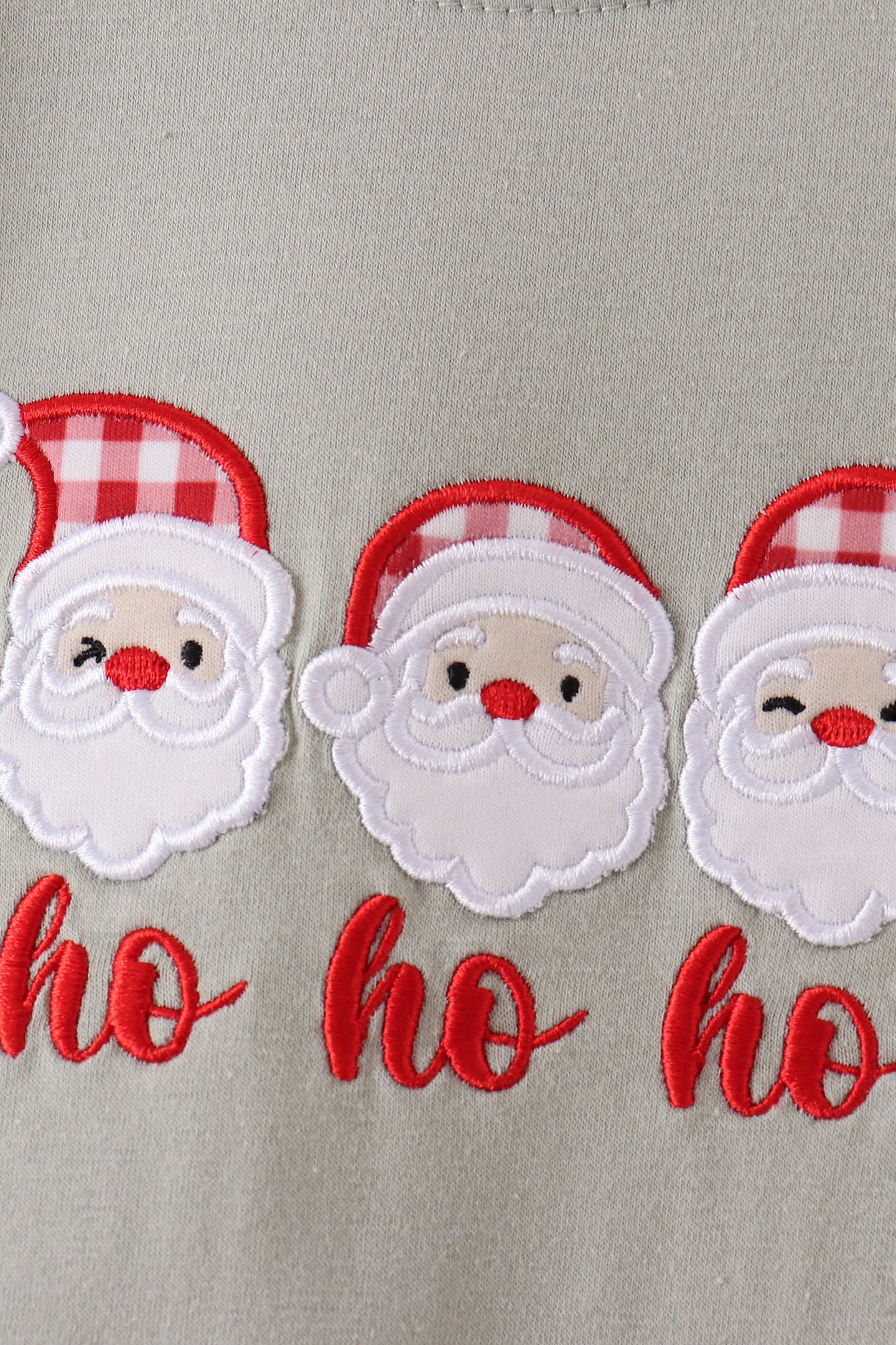 Sage santa applique gingham romper - Aaria Tees Aaria Tees