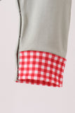 Sage santa applique gingham romper - Aaria Tees Aaria Tees