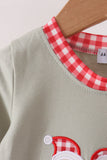 Sage santa applique gingham romper - Aaria Tees Aaria Tees