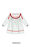 Sage santa applique gingham ruffle stripe dress Aaria Tees