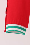 Red Christmas Tree Embroidery Romper - Aaria Tees Aaria Tees