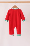 Red Christmas Tree Embroidery Romper - Aaria Tees Aaria Tees