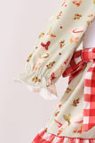 Goose embroidery ruffle gingham bloomer set - Aaria Tees Aaria Tees