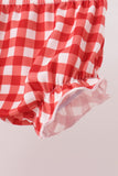 Goose embroidery ruffle gingham bloomer set - Aaria Tees Aaria Tees