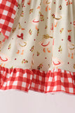 Goose embroidery ruffle gingham bloomer set - Aaria Tees Aaria Tees