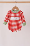 Red goose embroidery gingham bubble - Aaria Tees Aaria Tees