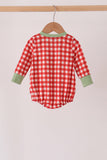 Red goose embroidery gingham bubble - Aaria Tees Aaria Tees