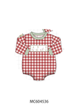 Red goose embroidery gingham bubble Aaria Tees