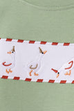 Sage goose embroidery gingham pants set - Aaria Tees Aaria Tees