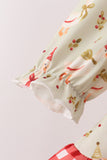 Goose embroidery ruffle gingham pants set - Aaria Tees Aaria Tees