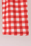 Goose embroidery ruffle gingham pants set - Aaria Tees Aaria Tees