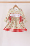 Goose embroidery ruffle gingham dress - Aaria Tees Aaria Tees