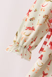 Goose embroidery ruffle gingham dress - Aaria Tees Aaria Tees