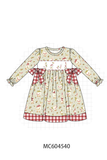 Goose embroidery ruffle gingham dress Aaria Tees