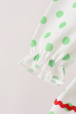 Green grinch embroidery dot bloomer set Aaria Tees