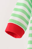 Green grinch embroidery stripe romper Aaria Tees